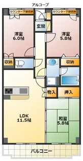 ヒルサイドヴィラ東戸塚【2階】の間取り