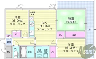 ラルジュ協栄【2階】の間取り