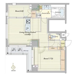 ビバリーホームズ秋葉原【10階】の間取り