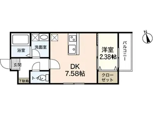 セブンプロート五日市リバーサイドII【1階】の間取り