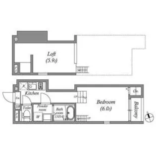 ハーモニーテラス墨江【1階】の間取り