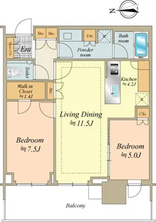 HARUMI FLAG SUN VILLAGE T棟【4階】の間取り