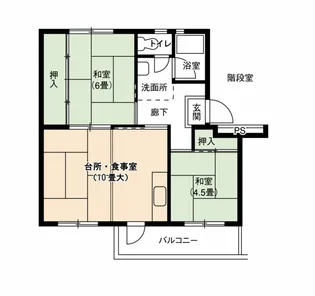 UR朝倉【2階】の間取り