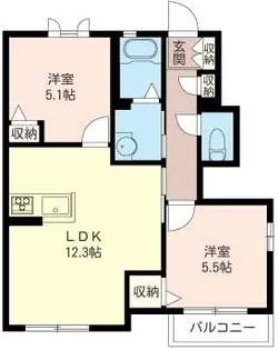 マウ ルアナ【1階】の間取り