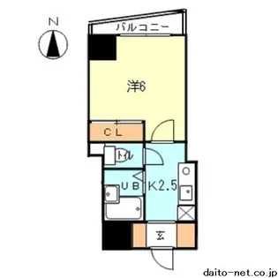 ウエストバリビル【9階】の間取り