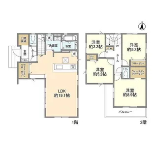 埼玉県春日部市備後西2【一戸建】の間取り