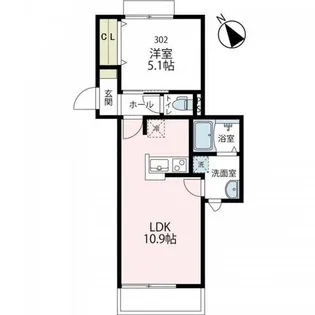 ASHIPI西谷【3階】の間取り