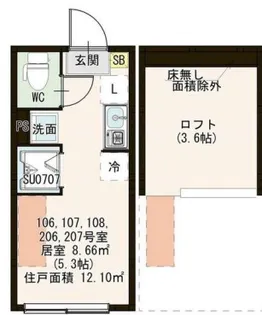 東京都杉並区井草2【アパート】の間取り