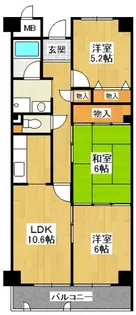 プランドール中屋【2階】の間取り