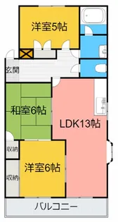サンメゾン一ツ木 II【3階】の間取り