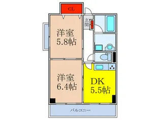 緑地JIRO-2【5階】の間取り