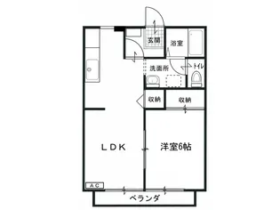 ルナハイツ大橋【2階】の間取り