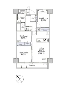 クラシアム神奈川台場【1階】の間取り