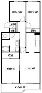 パラシオン西谷【3階】の間取り