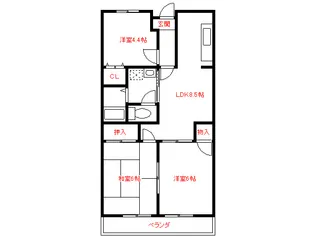 サンハイム夢来【1階】の間取り