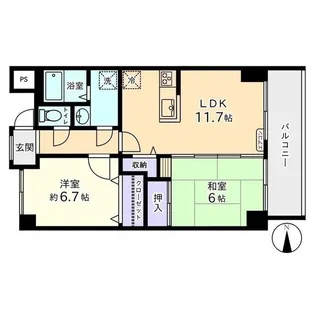 アパラザール東富山【1階】の間取り