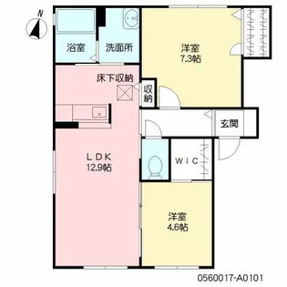 ビラ産島 壱番館【1階】の間取り