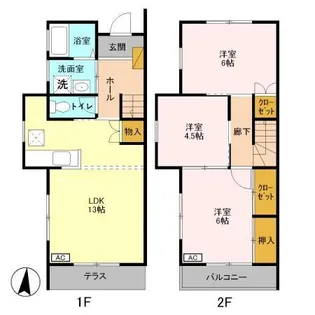 メゾンドロージェ IIIC【1階】の間取り