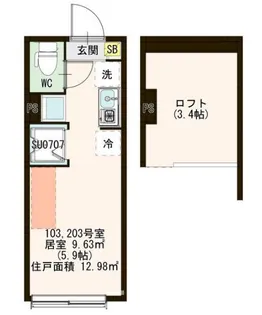 Shurie中板橋【2階】の間取り