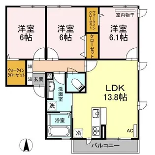 エクシード田中 A棟【2階】の間取り