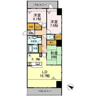 ロイヤルKJ【4階】の間取り