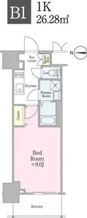 クロスレジデンス飯田橋【5階】の間取り