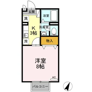 ソレイユA203【2階】の間取り