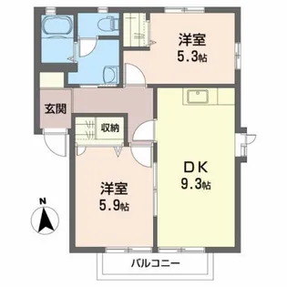 ハウス・パディA【2階】の間取り