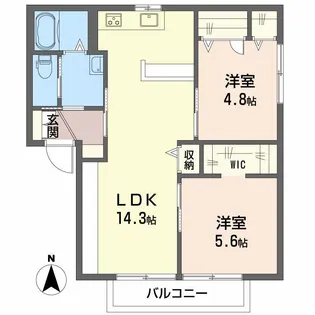 リヴィエール C棟【2階】の間取り
