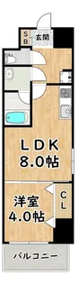 La CASA新北野II【8階】の間取り