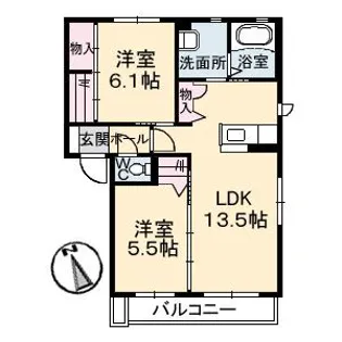 ソレアード A棟【2階】の間取り