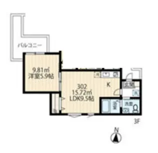 H弘明寺B棟【3階】の間取り