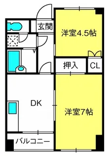 メゾンド・ハイブリッジ【4階】の間取り
