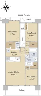 メガシティテラスII街区【10階】の間取り