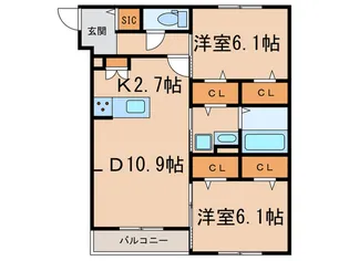 メゾン ド ボヌール【2階】の間取り