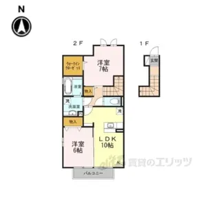 プラムガーデンB【2階】の間取り