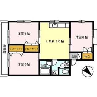 セジュール吉岡C【1階】の間取り