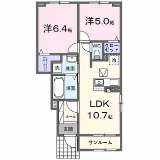アンソレイエ高浜I【1階】の間取り