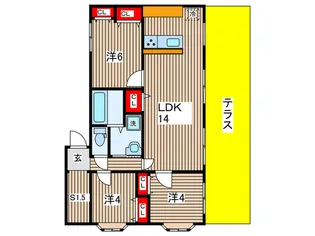 シャトルハイム【1階】の間取り