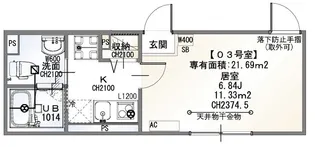 NanoCare MINAMI-GYOTOKU【1階】の間取り