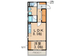 エリーナプラザ吉塚駅南【2階】の間取り
