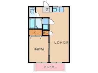 ブランハイツB【1階】の間取り