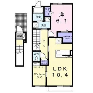 メゾンドC.W【2階】の間取り