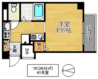 ジュネス高井田【3階】の間取り