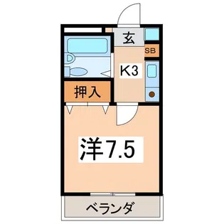 ヴィラージュ一ノ瀬【2階】の間取り