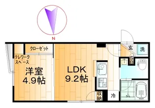 アスキー萩中【1階】の間取り