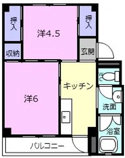 ビレッジハウス上野服部2号棟【2階】の間取り