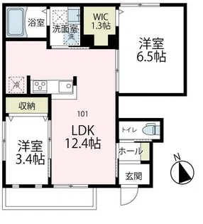 フロールB棟【1階】の間取り