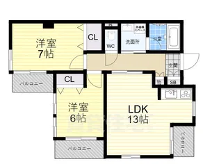 パレスフォー甲東園【1階】の間取り