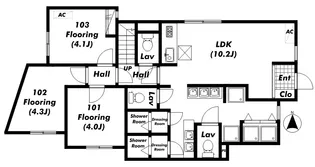 SUNNYSIDE INN辻堂II【1階】の間取り